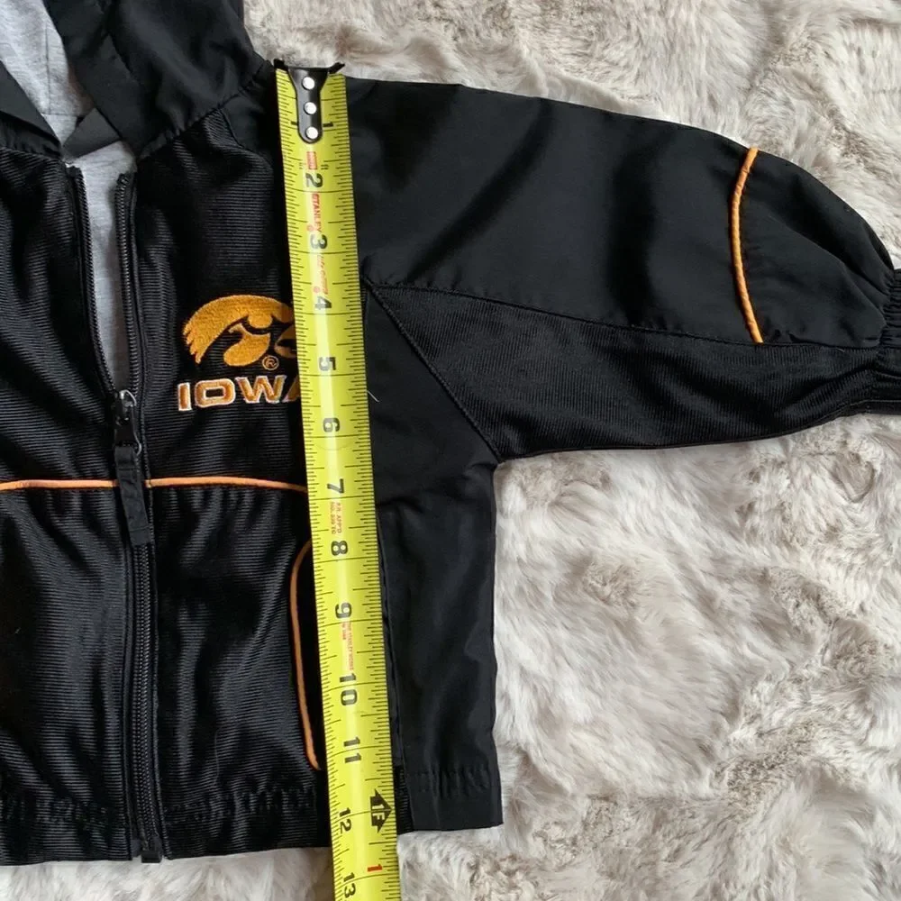 Iowa Hawkeyes Coat Football‎ Black Windbreaker embroidered Starter Jacket 12M
